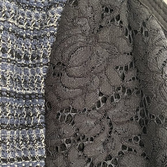 Rebecca Taylor Navy Tweed with Lace, Fit & Flare - Picture 4 of 7